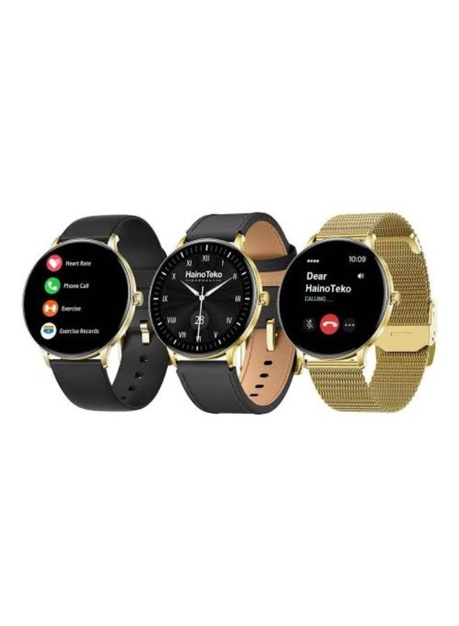Compare Hainoteko27 Smartwatch with AMOLED Display, Bluetooth Calling, and 3 Interchangeable Straps  Silver  Hainoteko at KSA Price