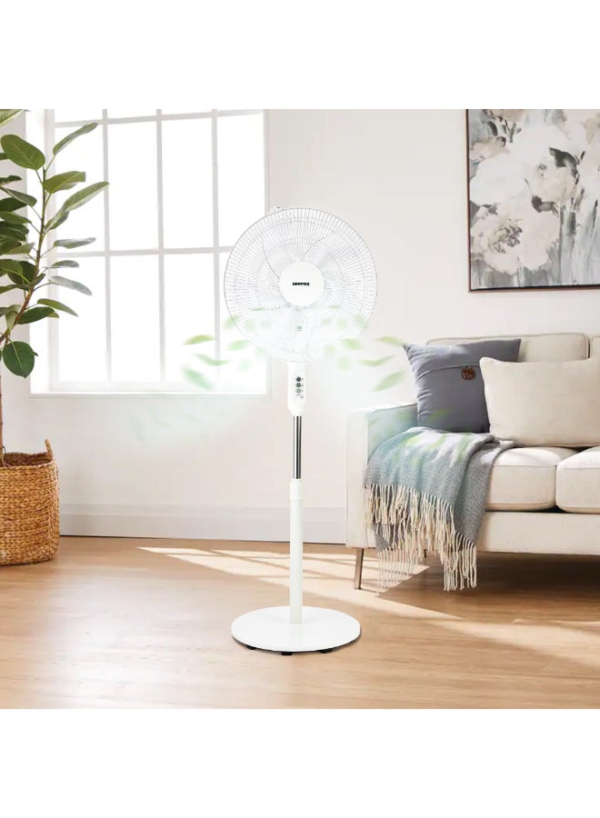 Compare 16 Stand Fan, Wide Oscillation, 6PP Blades | Adjustable Height | 3 Speed Setting | Metal Safety Grill | Ideal for Home, Office, Restaurant, Etc 50 W GF9615L White at KSA Price