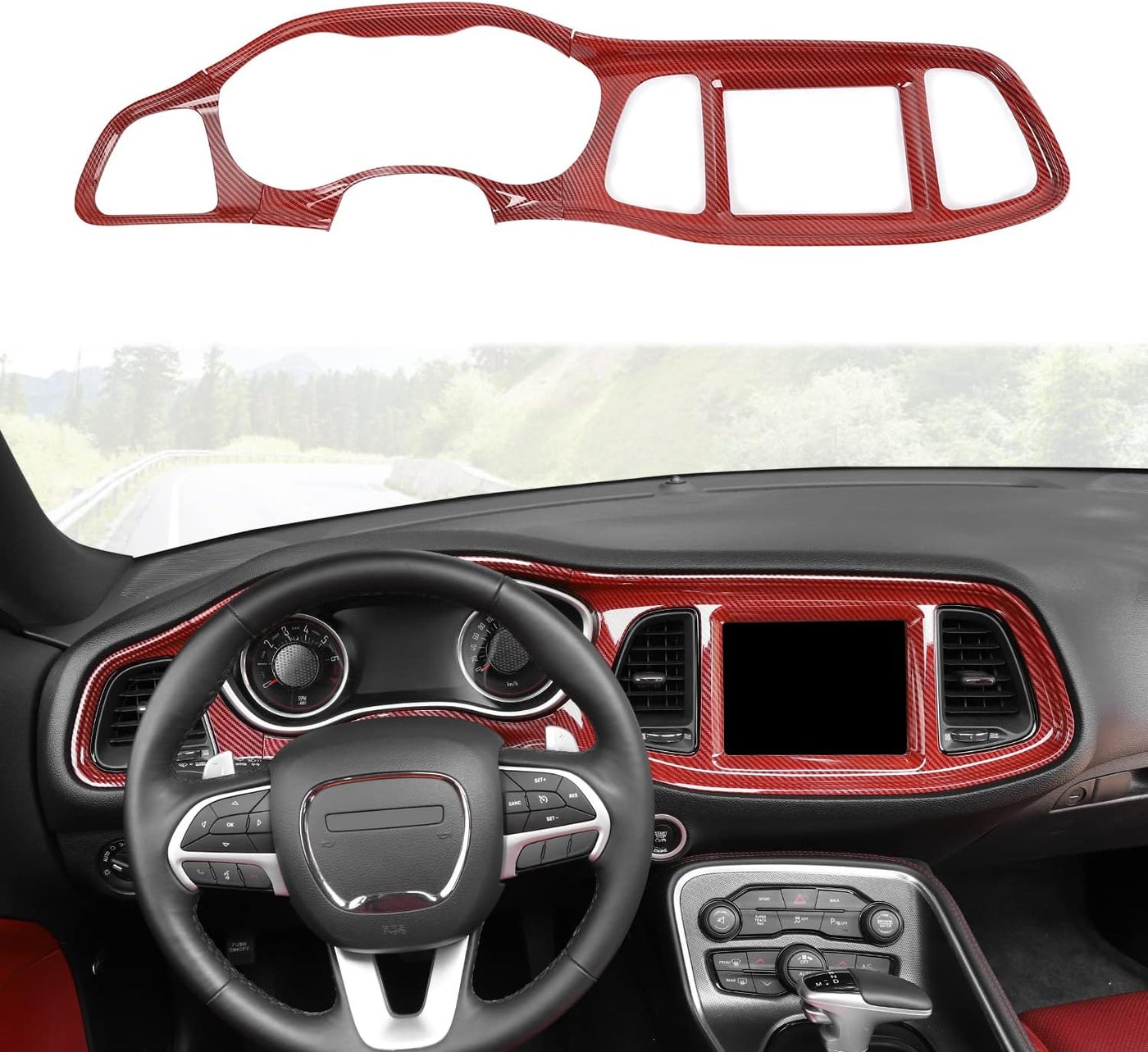 Compare Linskip Dashboard Cover Trim for Dodge Challenger 20152023  Carbon Fiber Red at KSA Price