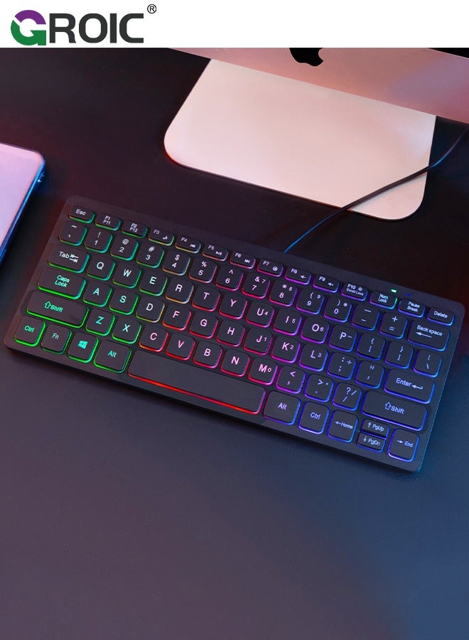 Wired Gaming Keyboard, RGB Backlit Compact Mini…