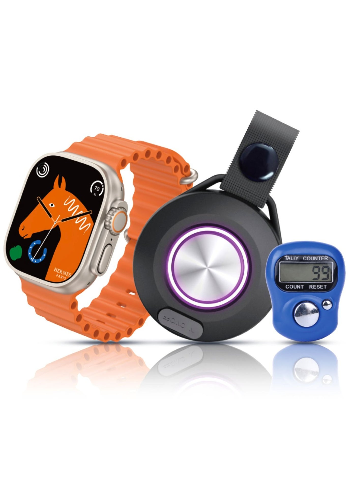 Compare C51 Combo Package – Smartwatch, Wireless Speaker & Step Counter, Fitness Tracker, Heart Rate & Sports Mode, Waterproof, Compatible with Android & iOS – Silver at KSA Price