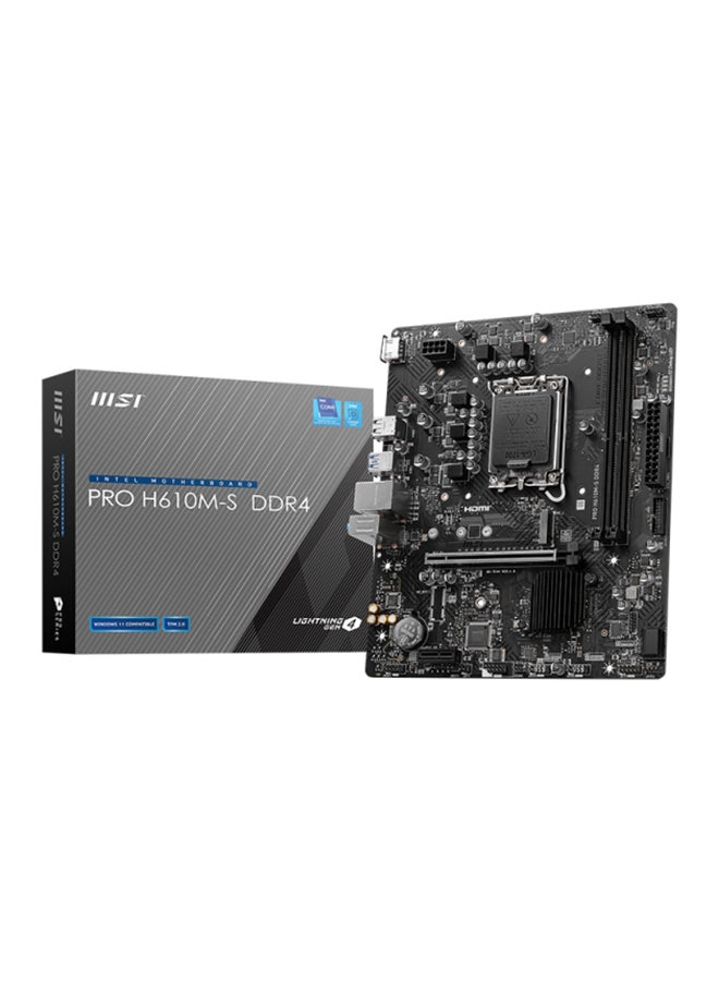 Compare PRO H610MS DDR4 MicroATX Motherboard, Socket LGA 1700, H610 Chipset, RTL8111H Gigabit LAN, 1x PCIE x16 slot, 2xDDR4 Maximum Memory Capacity 64GB, 1xM.2, 2x SATA 6G, 1xHDMI | 9117E44003 at KSA Price