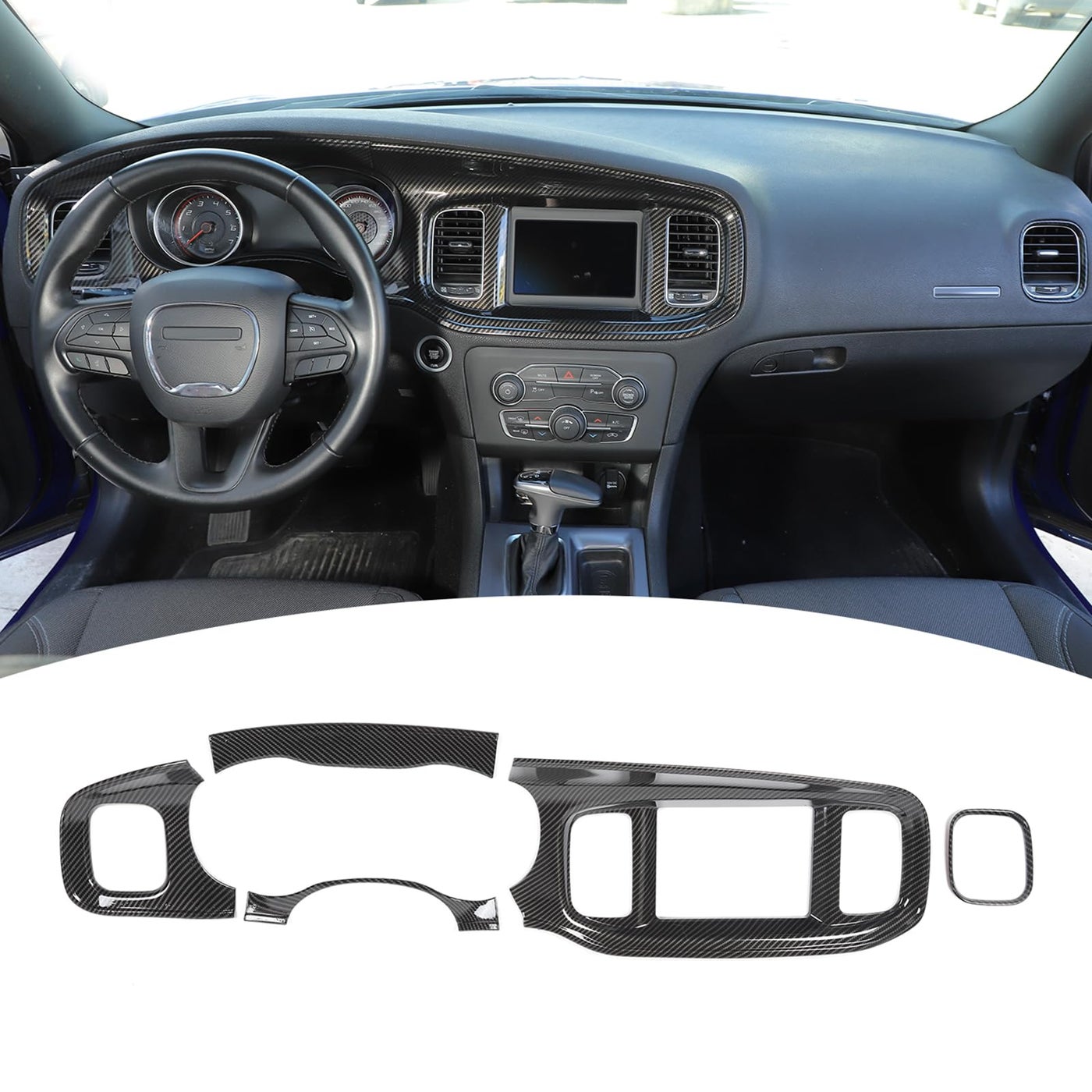 Compare PDKLIN for Charger Carbon Fiber Center Console Dashboard Panel Trim Cover for 20152023 Dodge Charger 84 Display Carbon Fiber Interior Accessories 5pcs at KSA Price