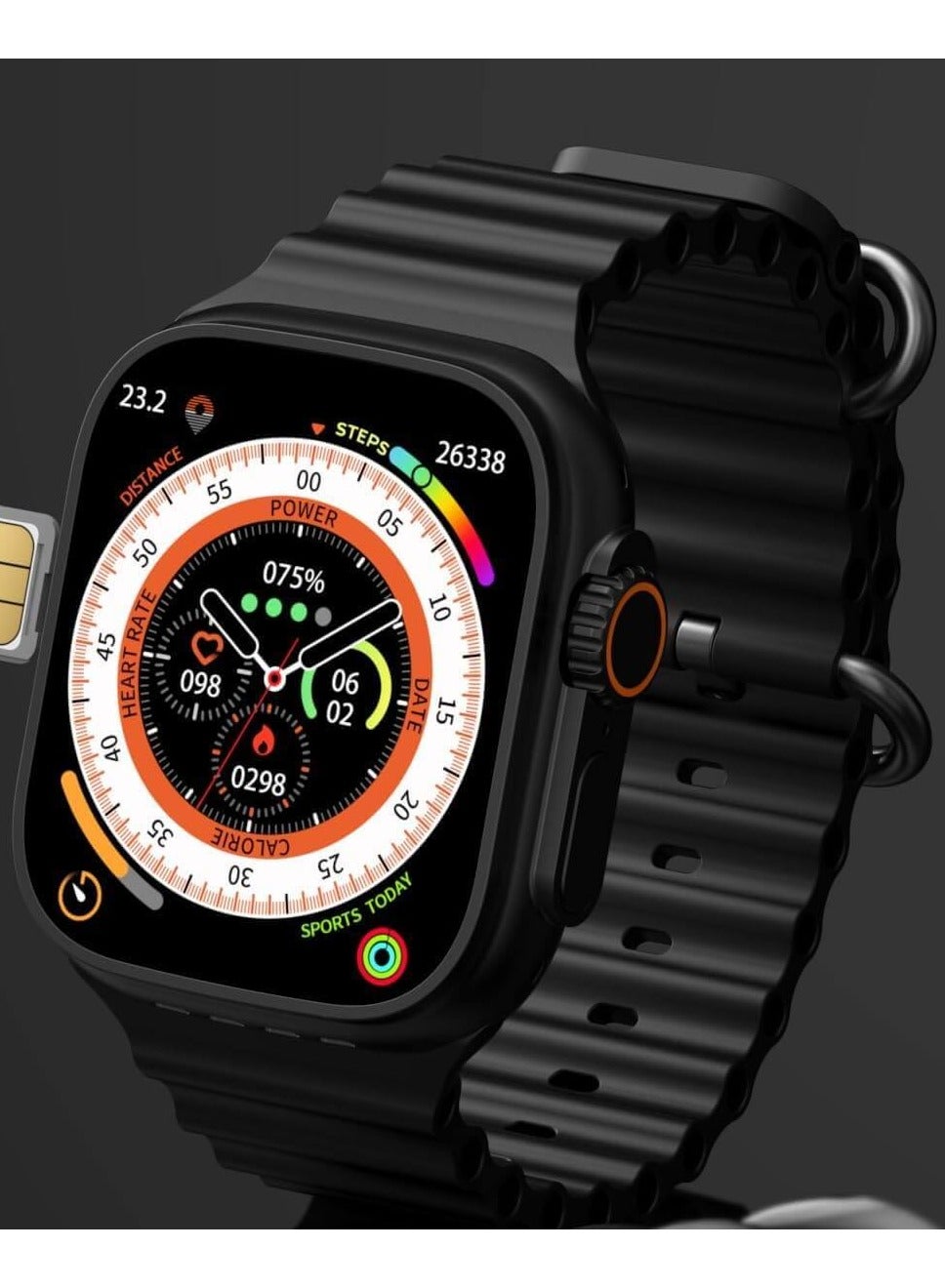 Compare TC5G Smart Watch from Telzel Germany, 2.2inch Full Screen Display with SIM Card Slot, 3 Pairs of Straps, and Wireless Charge at KSA Price