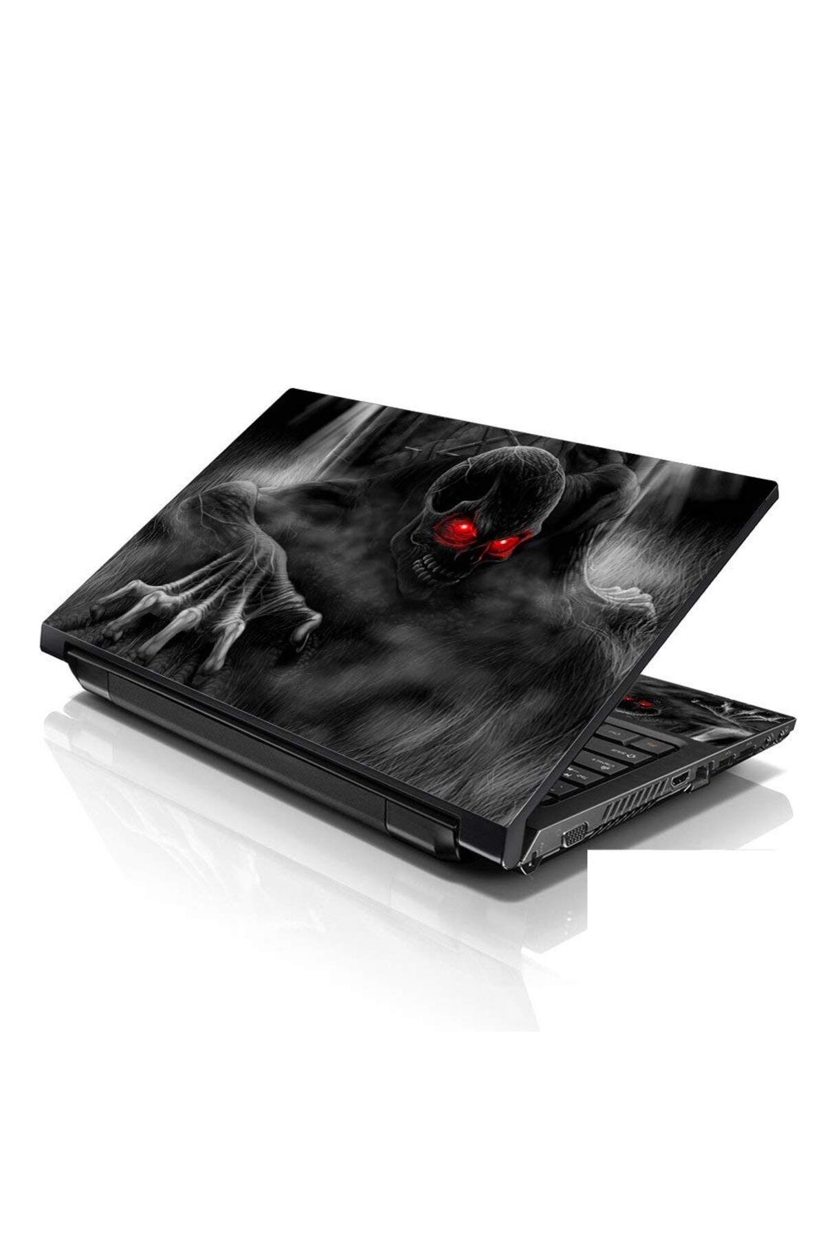 Compare Laptop Skin Sticker 40x33 cm, Reusable Vinyl Laptop Cover with 2 Wrist Pads, Dark Ghost Zombie Skull Design, Protective Decal for Laptop & Notebook at KSA Price