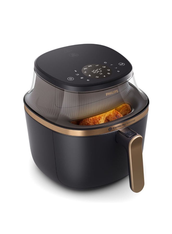 Compare 3000 Series Airfryer 7.2L,16 Cooking Functions, Cooking Window,Touchscreen,Homeid App,Fast, Even Cooking With Rapidair Plus Technology,Fat Extraction Basket 7.2 L 2000 W NA34209 Black at KSA Price