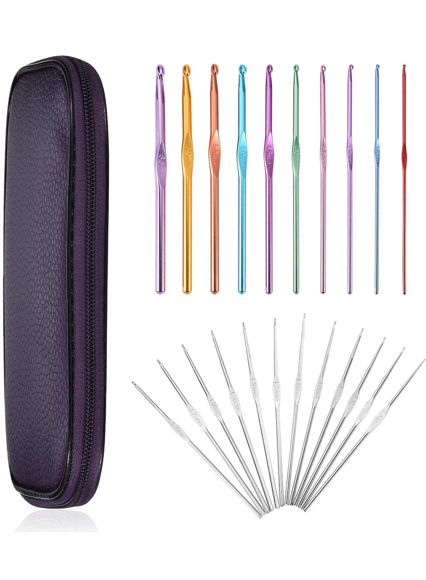 Compare Crochet Hook Set, 22 Pcs Knitting Needles Craft, Weave Yarn Set 0.6mm  6.5mm, LargeEye Blunt Needles, Stainless Steel Yarn Knitting Needles, Sewing Needles 【Purple Travel Bag】 at KSA Price