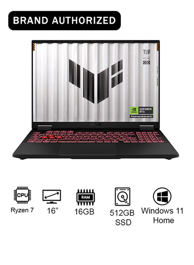 Compare TUF A16 Gaming 2025 Laptop With 16Inch FHD+ Display, AMD Ryzen 7260 Processor16GB RAM512GB SSD8GB NVIDIA GeForce RTX 5050 GraphicsWindows 11 Home Arabic Jaeger Gray at KSA Price