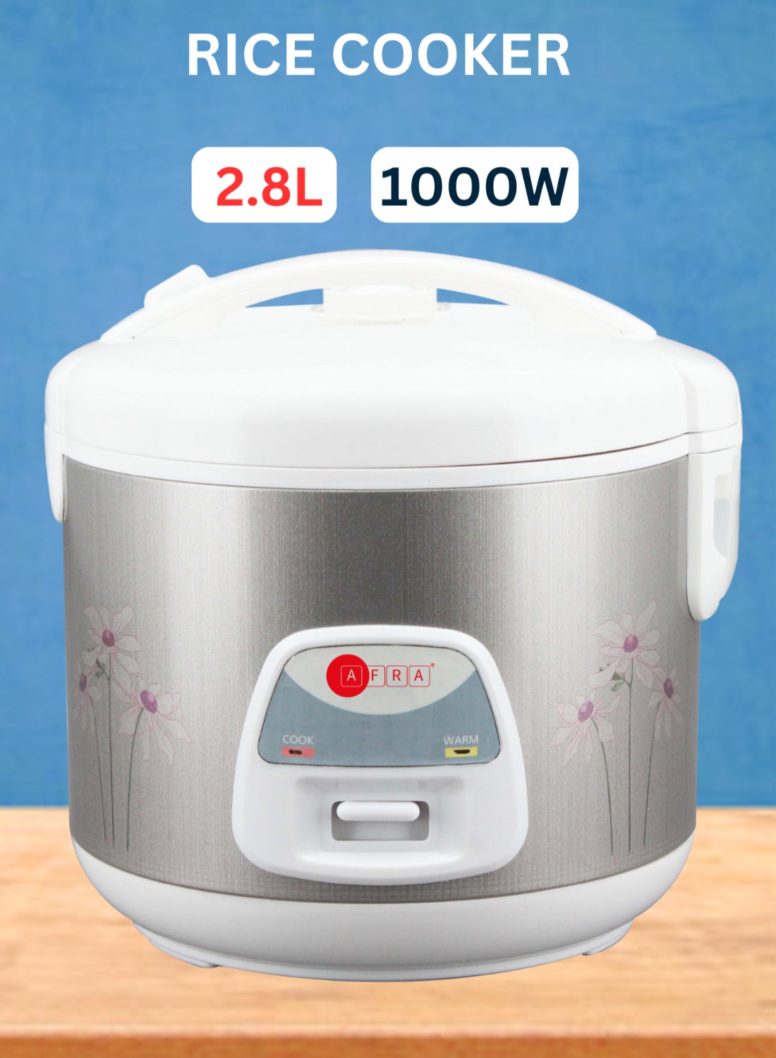 Compare Rice Cooker | 2.8L Capacity | 1000W Power | High Temperature Protection | Includes Measuring Cup & Spoon | AC 220240V | 2Year Warranty 2.8 L 1000.0 W AF2810RCMT white at KSA Price
