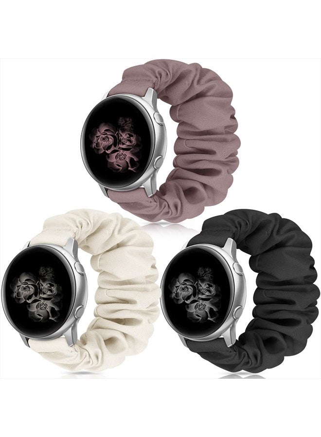 Compare 20mm 22mm Scrunchies Watch Bands, Cute Elastic Replacement Bands for Women with Quick Release Bar, Fabric Band for Samsung Galaxy Watch 4 5 Pro Galaxy Active, Active 2 40mm 44mm Watch Smartwatch BVSS at KSA Price