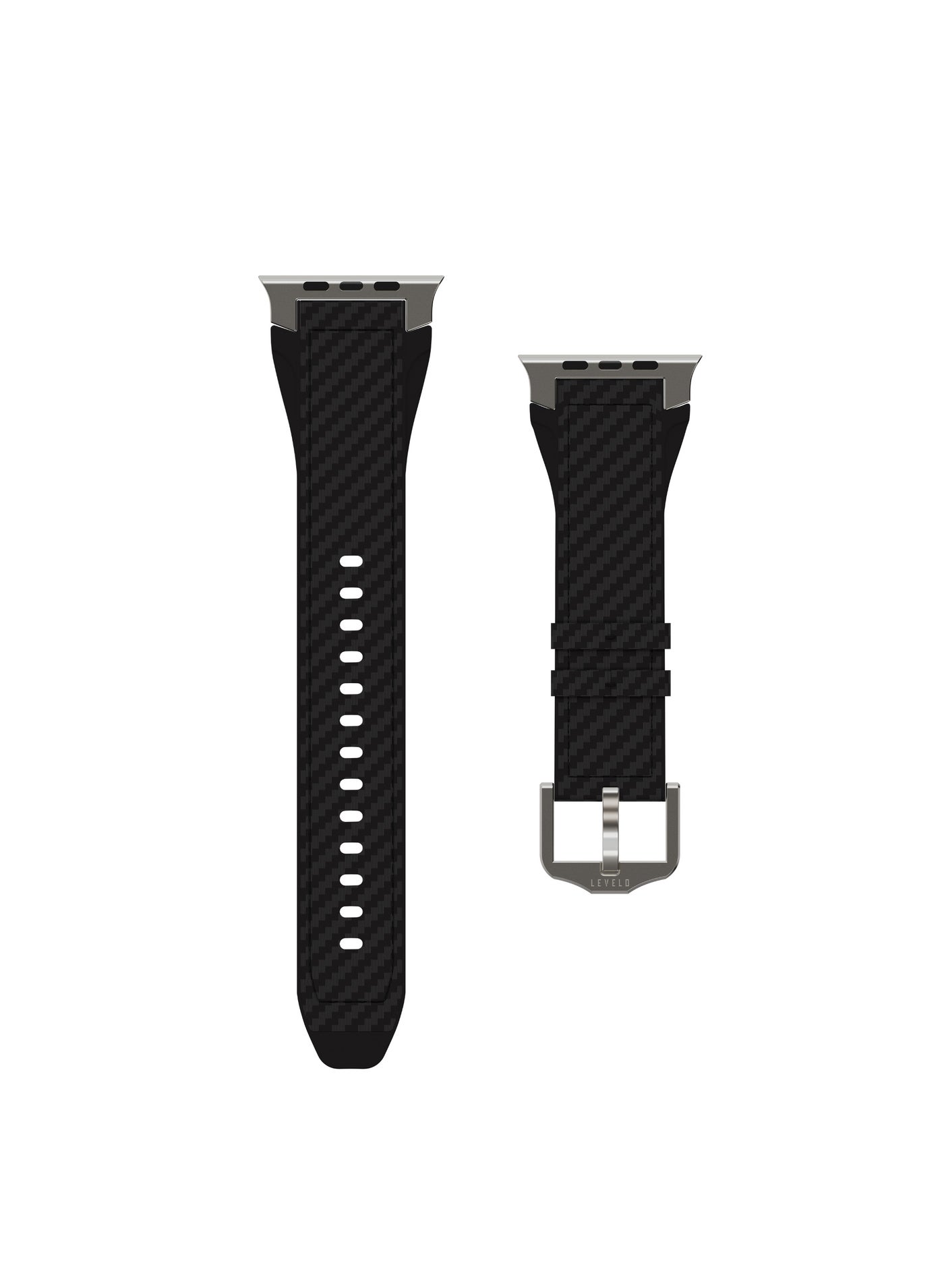 Compare Toray Smartwatch Silicone & Leather Strap, Sweat & Water Resistant, Adjustable Strap Fit, Breathable DualLayer Build, Designed for Apple Watch 1110987 Series – Black at KSA Price
