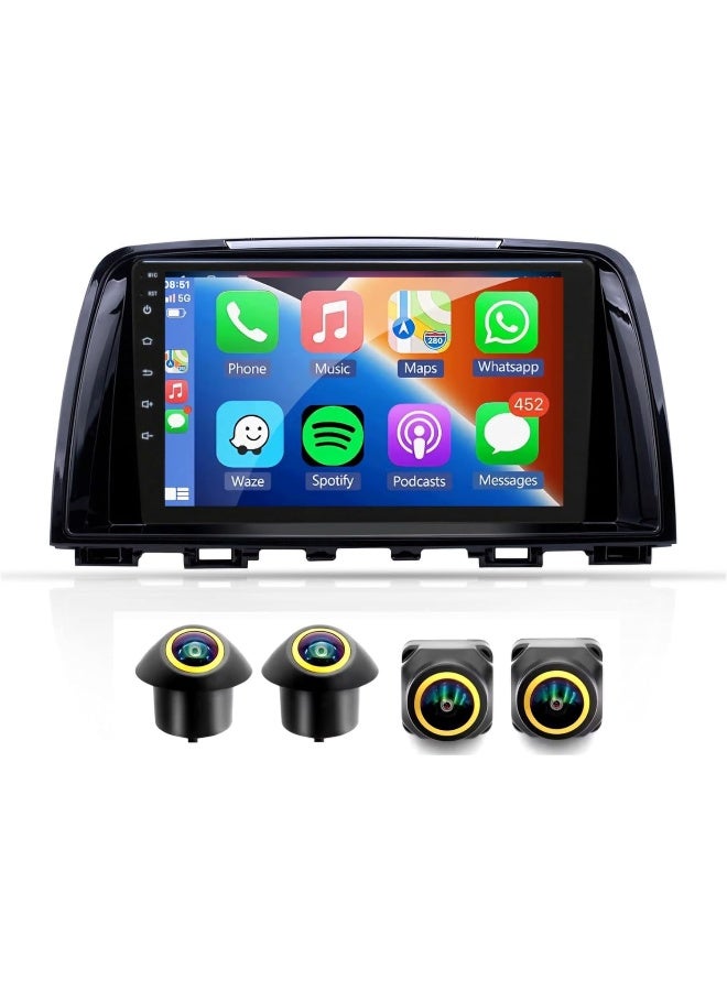Compare Fit Mazda CX5 Car Stereo CX5 Android Screen 20132016 With Apple Carplay Android Auto Wireless WiFi DSP FM&AM BT AHD Camera Included Fast Interface QLED 4+32GB 360D Cameras at KSA Price