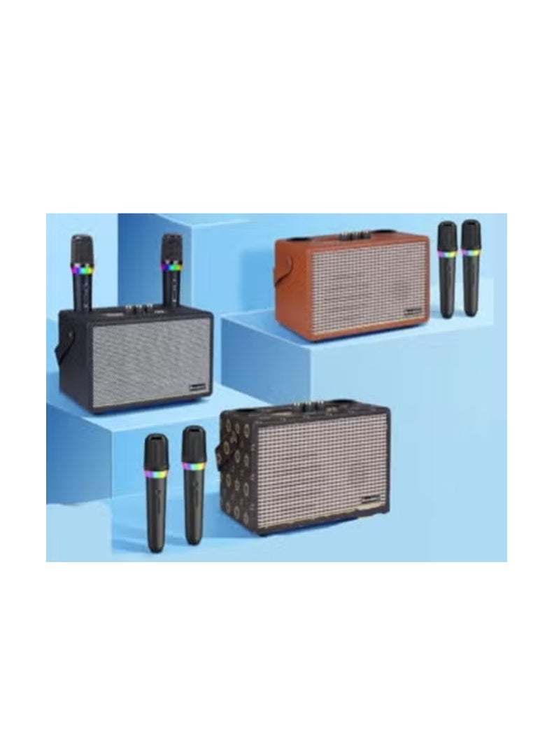 Compare M91 Portable Karaoke Speaker – Bluetooth Sound System with Dual Wireless Microphones, RGB Mic Lights, Deep Bass Output, Echo Control, Long Battery Life, USBTF CardAUX Input, Ideal for Home Parties, Family Gatherings & Outdoor Entertainment at KSA Price