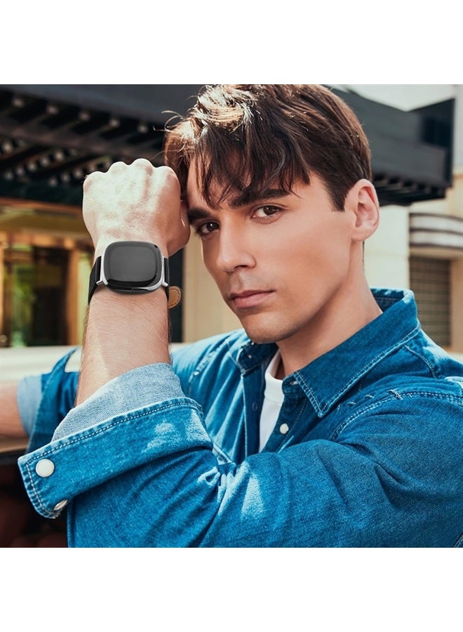 Leather Bands Compatible with Fitbit Versa 4 Bands/Fitbit…