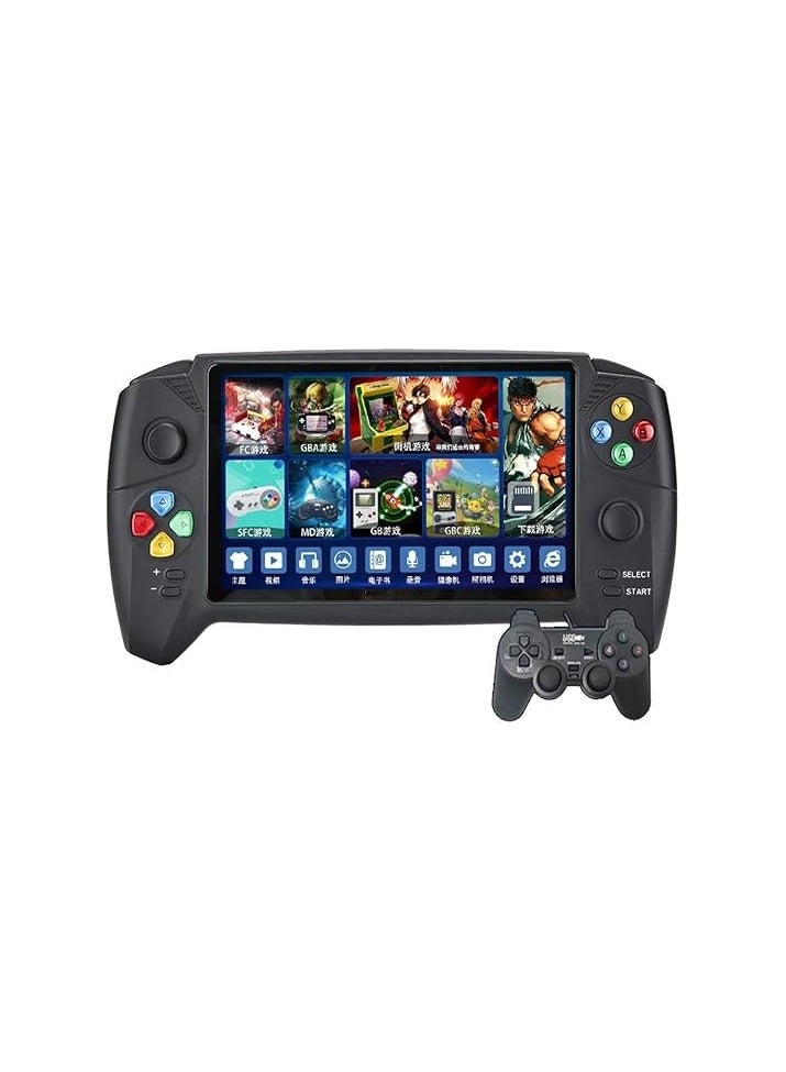 Compare 7Inch LargeScreen Handheld Game Console with 5000 Games, DoublePlayer Support, MultiFunction Console, TV Connectivity, 2 Controllers Included at KSA Price