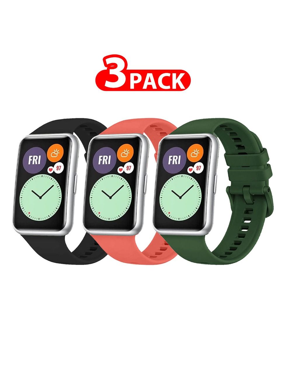 3 Pack For Huawei Watch Fit 2 Silicone…