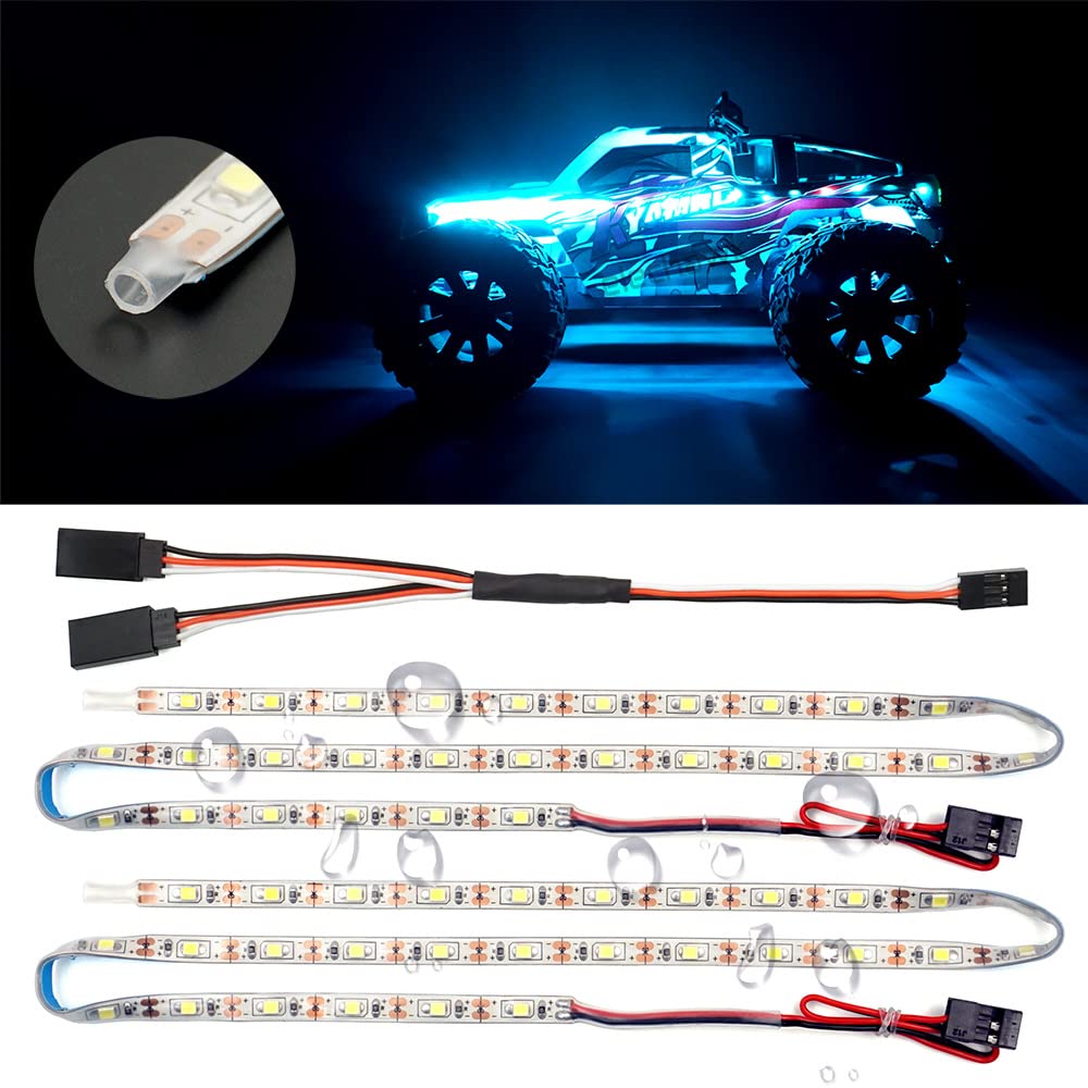 Compare Waterproof LED Light Strips for RC Cars Trucks Airplanes Boats Drones Fixed Wing AR Wing Model Underglow Light Ice Blue at KSA Price