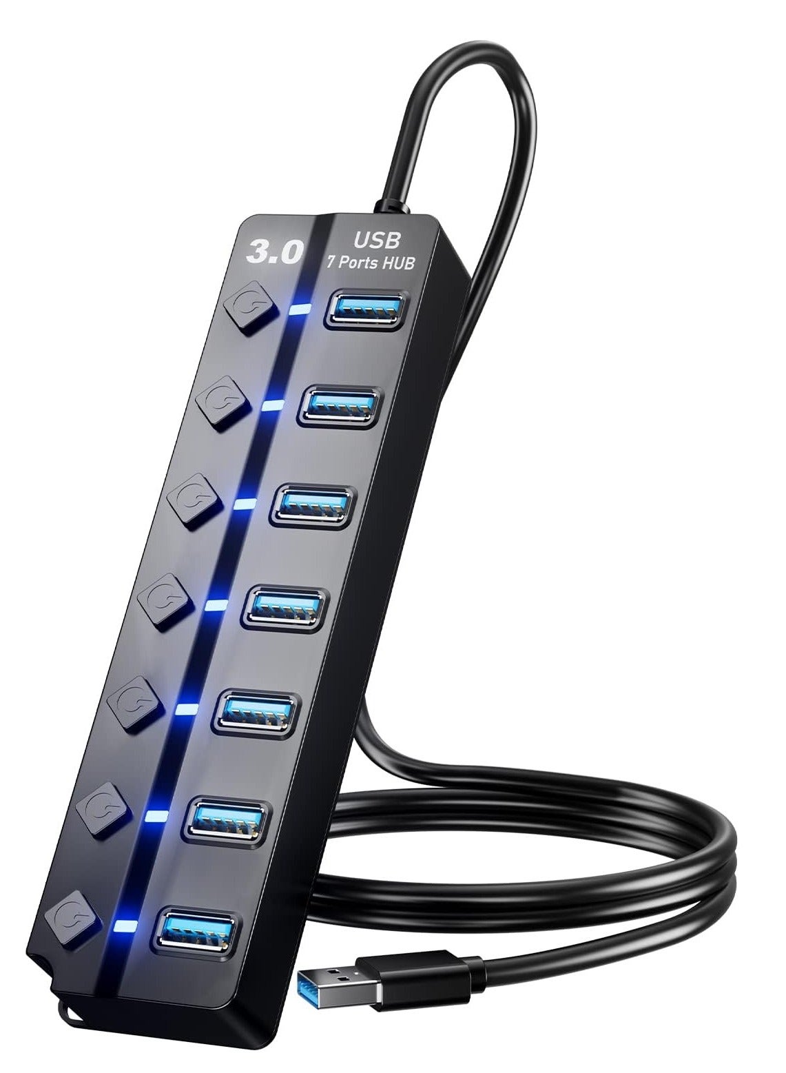 USB 3.0 Hub, PANPEO 7-Port USB Data Hub…