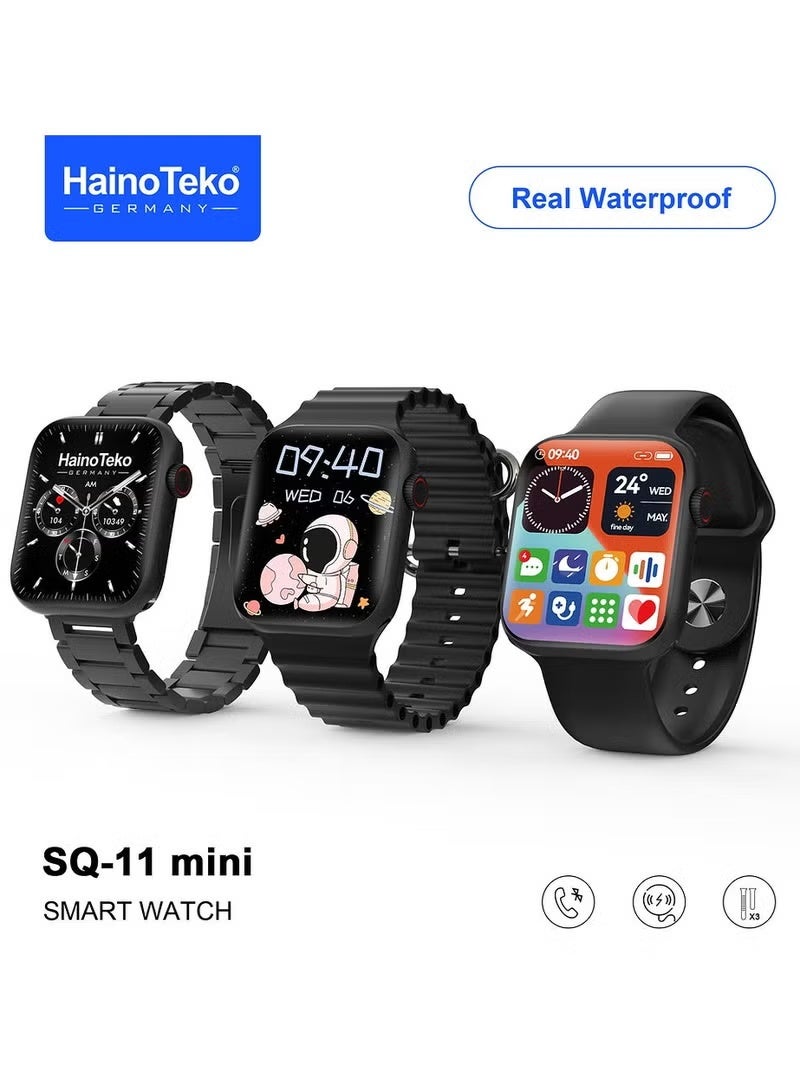 Compare SQ11 Mini Smart Watch with AMOLED Display – Waterproof Fitness Tracker, Heart Rate & Sleep Monitor, Activity Tracker, 3 Interchangeable Straps for Men & Women at KSA Price