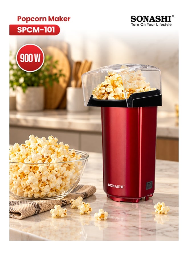 Compare Popcorn Maker | Classic Style Machine makes Hot, Fresh, and FatFree popcorn anytime  OnOff Switch, Easy To Use with Nonslip Feet | Detachable Cap for easy clean 40 ml 900 W SPCM101 Red at KSA Price