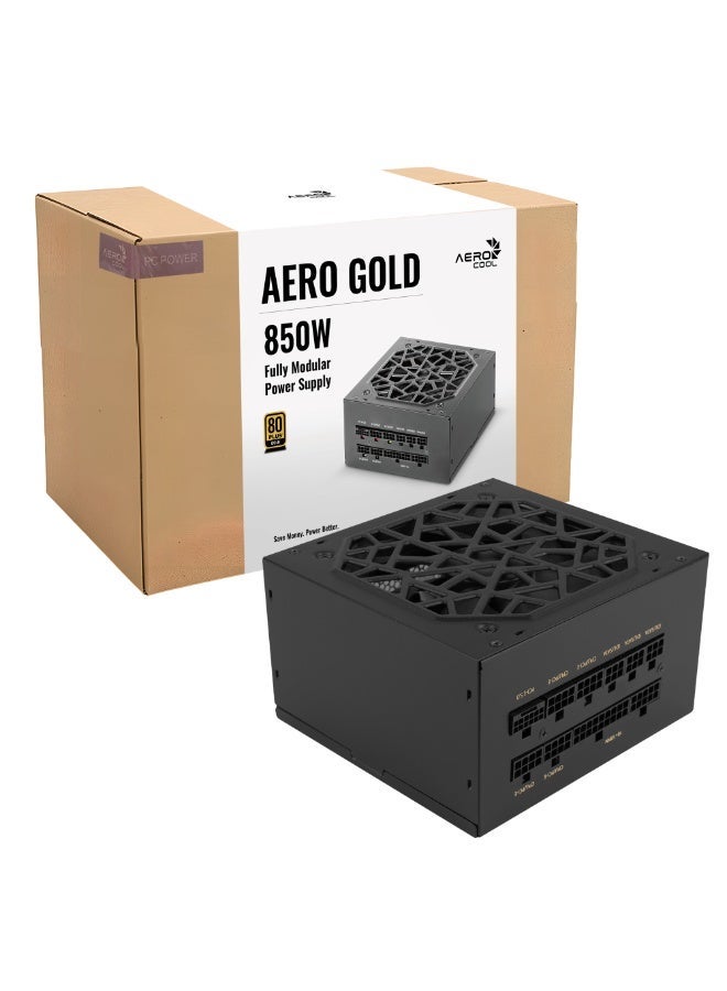 Compare AERO GOLD 850W V.2 Black Power Supply | ATX 3.1 & PCIe 5.1 Compatible | 80 PLUS Gold Certified | Fully Modular PSU | 12V2x6 Connector | Japanese 105°C Capacitors | Ripple at KSA Price