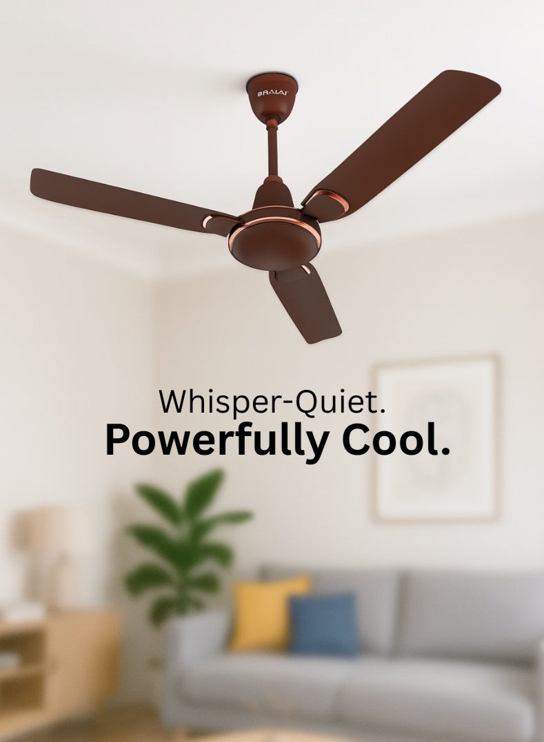Compare Trendy EE 1200mm Ceiling Fan –  | Premium Walnut, HighSpeed Motor, Energy Efficient, Double Ball Bearing, Strong Air Delivery for Homes & Offices 53 W 251144EE RUSTIC COPPER at KSA Price