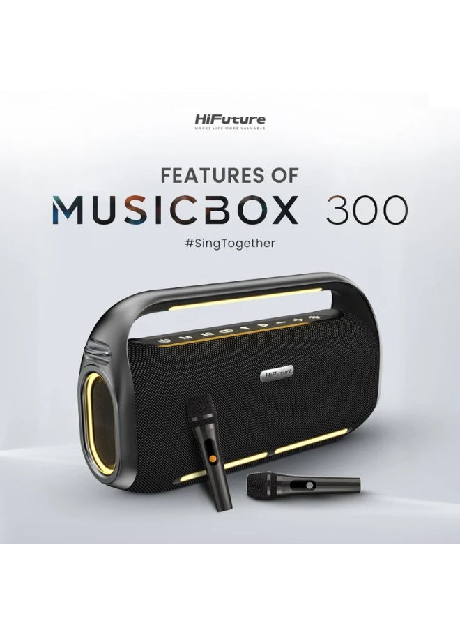 Compare HiFuture MusicBox300 150 W Portable Bluetooth Speaker | Deep Bass | 360° Surround Sound | Long Playtime | Waterproof Design at KSA Price