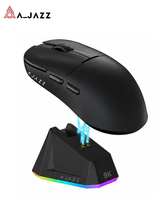 Compare AJ159 PRO 8K DPI Black Wireless Gaming Mouse | PAW3395 Sensor | 56g UltraLightweight Design | Three Connection Modes | Magnetic Charging at KSA Price