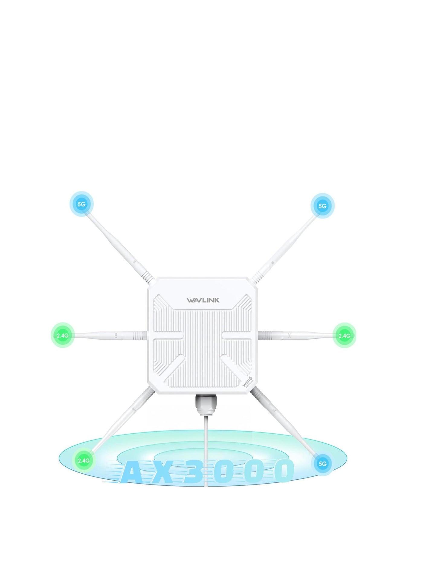 Compare 2025 AX3000 Outdoor WiFi 6 Extender, WAVLINK LongRange WiFi RepeaterAccess Point with Dual BandPoEIP67 Waterproof6 x 7dBi Antennas, Supports Up to 256 Devices for Garage, Yard, RV, Farm at KSA Price