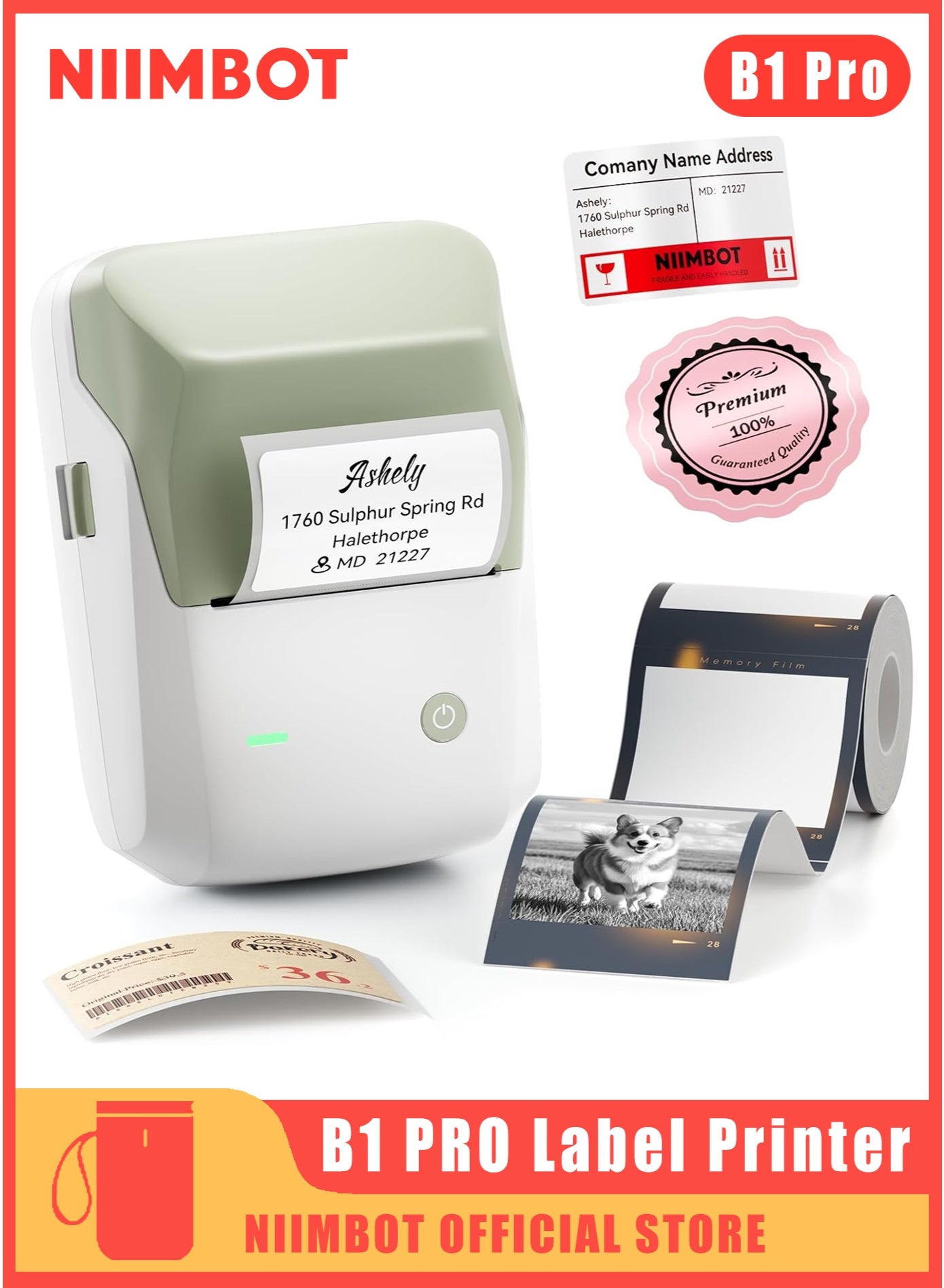B1 Pro Label Maker, 300DPI HD Label Printer,…