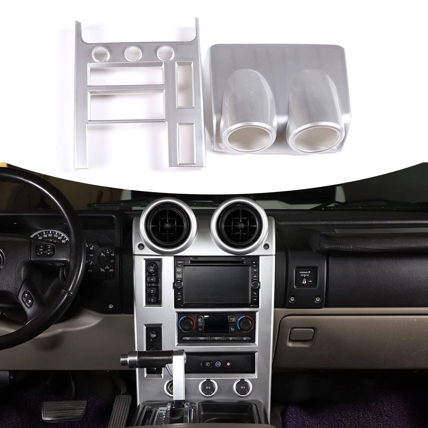 Compare PIUGILH Car Center Console Dashboard Navigation Panel Cover Interior Trim Cover for Hummer H2 20032007 Car AccessoriesCenter Console Air Vent Cover Trim2 PCS at KSA Price