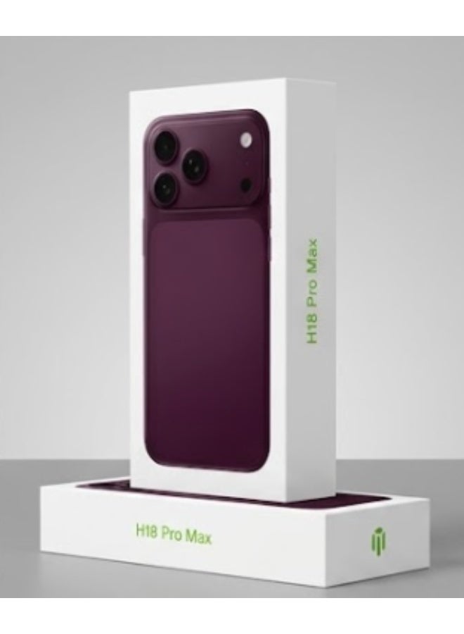 H18 Pro Max with a dark burgundy purple…