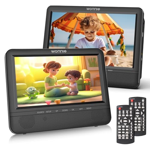 Compare WONNIE 7.5 Inch Car DVD Player, Portable DVD Player for Car Play The Same or Two Different Movies with Headrest Strap, Support Last Memory, AV Outin, USBSD, All Regions at KSA Price