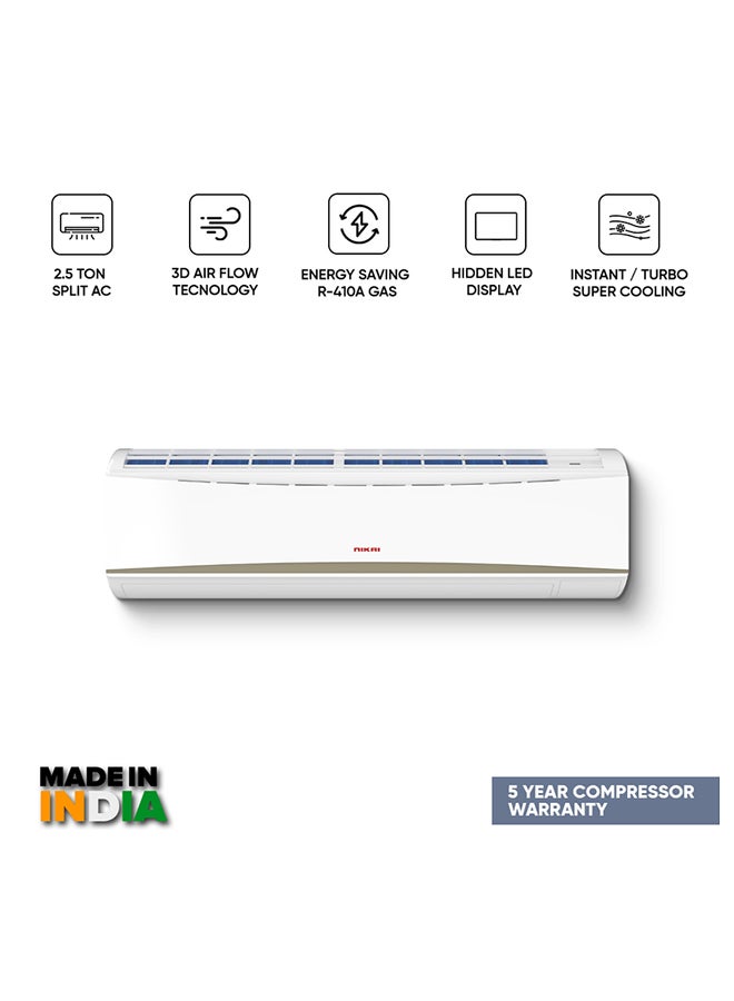 Compare 2.5 Ton Piston Split AC, Energy Saving Air Conditioner, Efficient Cooling With T3 Tropical Piston Compressor, 30000 BTU, Auto Restart, Best For Home, Room, Office And Shops, 5 Years Compressor Warranty NSAC30138E24E White at KSA Price