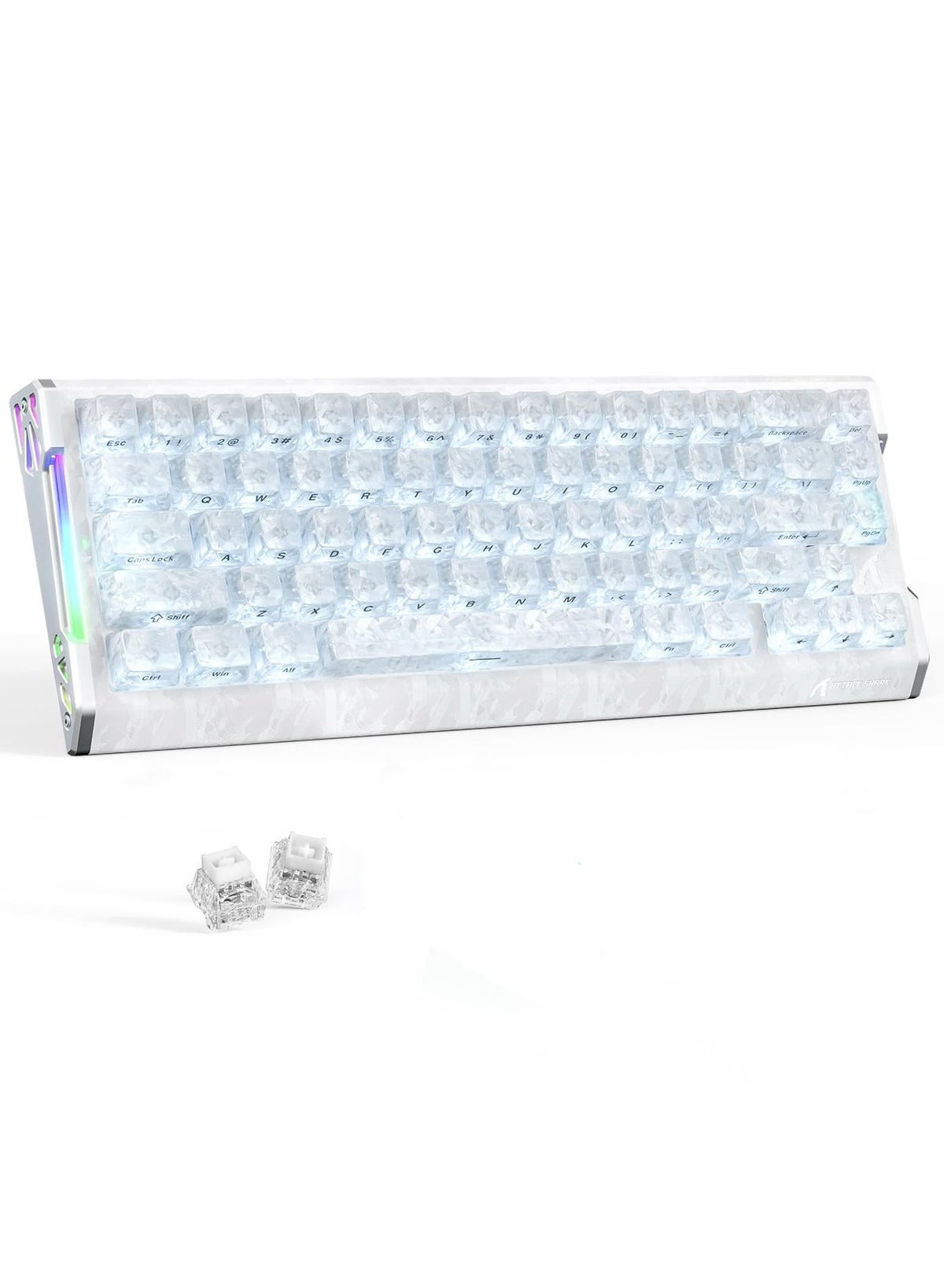 Compare R68HE Carbon Fiber 8000Hz Rapid Trigger Keyboard, 0.005mm RT Accuracy, 68 Keys Wired Gaming Keyboard with Magnetic Switch, Adjustable Actuation, RGB Lighting for PCMac, White at KSA Price