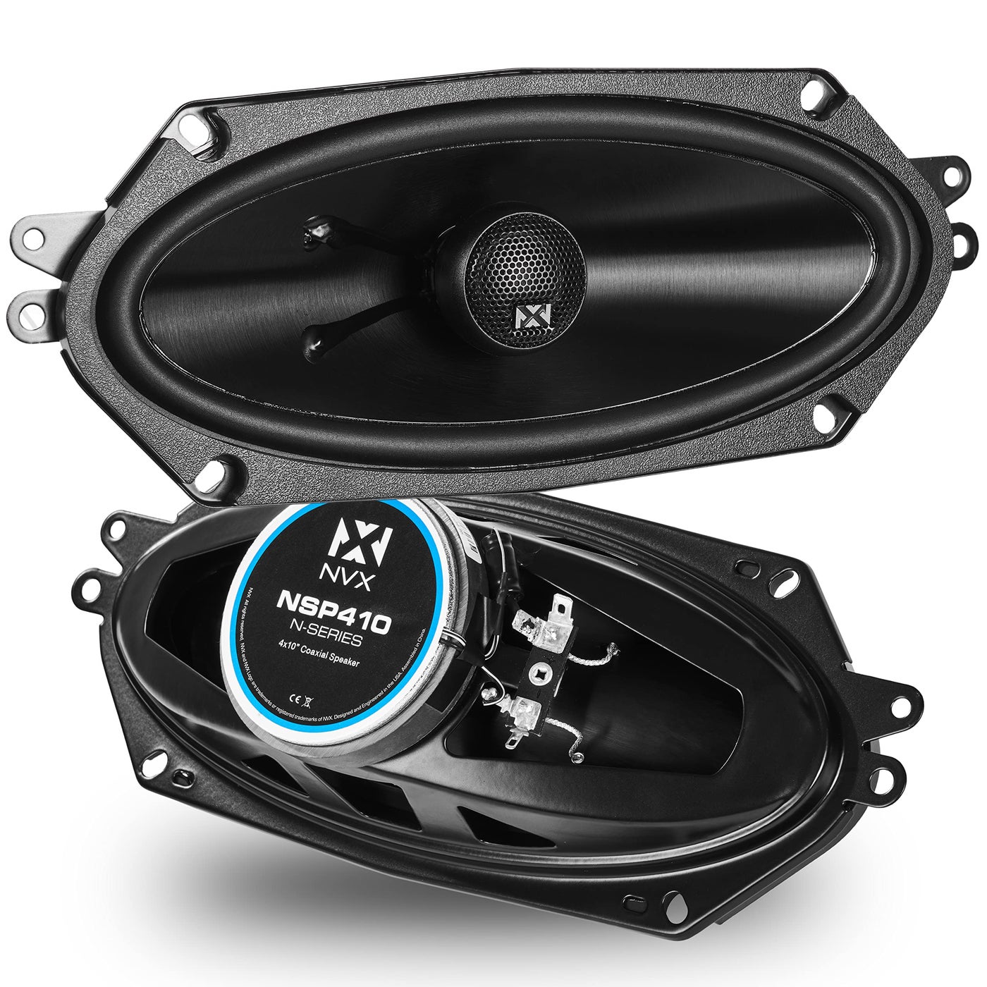 Compare NVX NSP410 4x10 Car Speakers 480W Max 160W RMS 2Way Coaxial wSilk Dome Tweeters Builtin XOvers Easy to Install in CarsTrucksDoors Pair at KSA Price