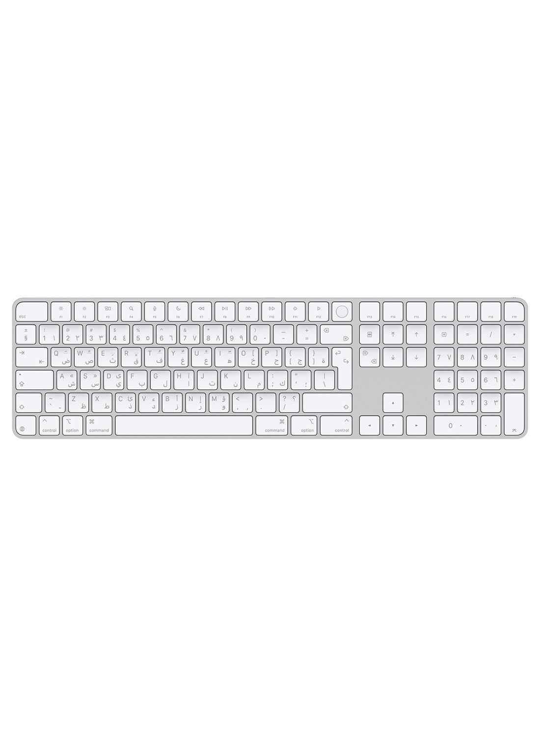Compare Magic Keyboard with Touch ID and Numeric Keypad for Mac models with Apple silicon USB C  White Arabic 2024  Official Stock White at KSA Price
