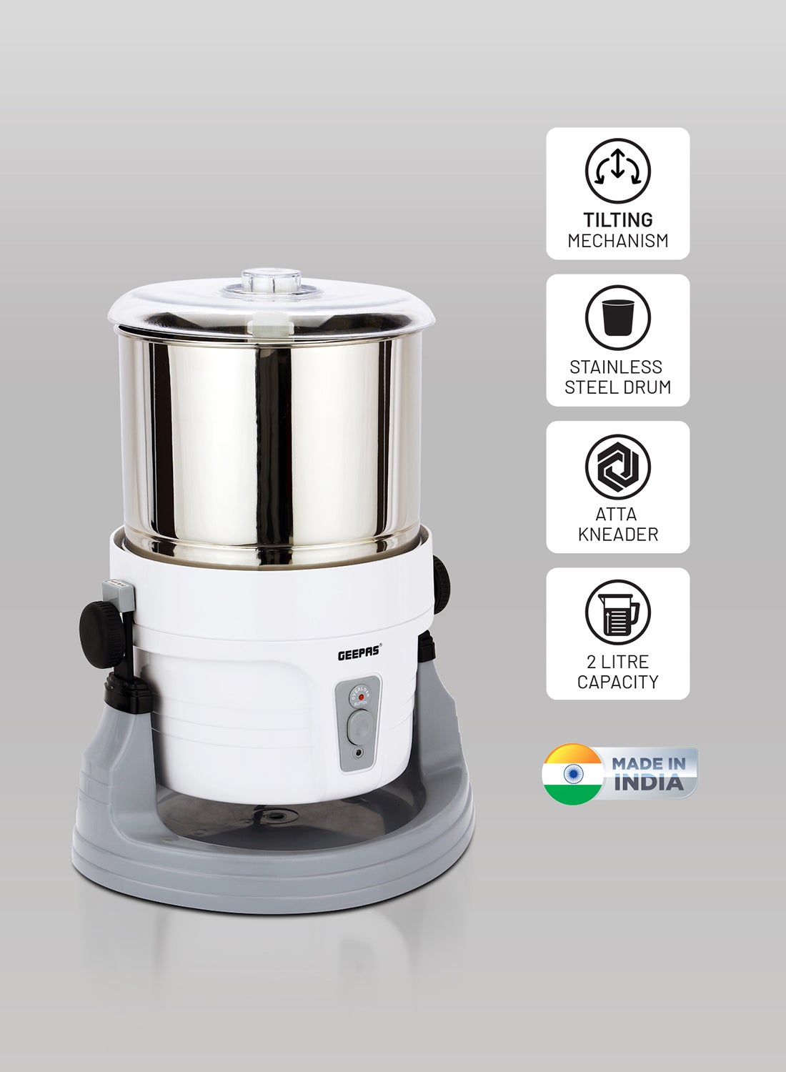 Compare Wet Grinder Stainless steel Drum 2L Capacity | Interlocking Mechanism Transparent Lid & High Quality Grinding Stones | Ideal for Dhal, Grains, Curry Paste, Cutney, Idly Dosa Batter & More 2 L 200 W GWG44063 White & at KSA Price