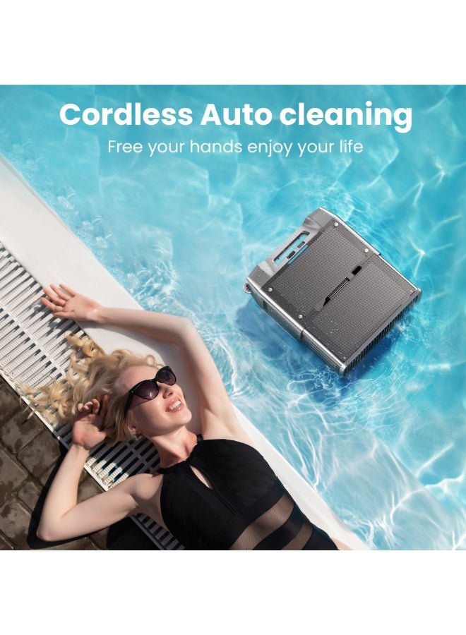 Compare 2026 Upgraded Y80 Solar Powered Robotic Pool Skimmer, Surface Pool Cleaner with Remote Control, Spot Cleaning, SelfParking, 24H Continuous Cleaning, Smart Obstacle Avoidance, Dual Charging Options at KSA Price