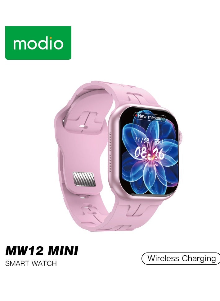 Compare Modio MW12 Mini Smart Watch – Wireless Charging, Compact Design, Fitness & Notifications Pink at KSA Price