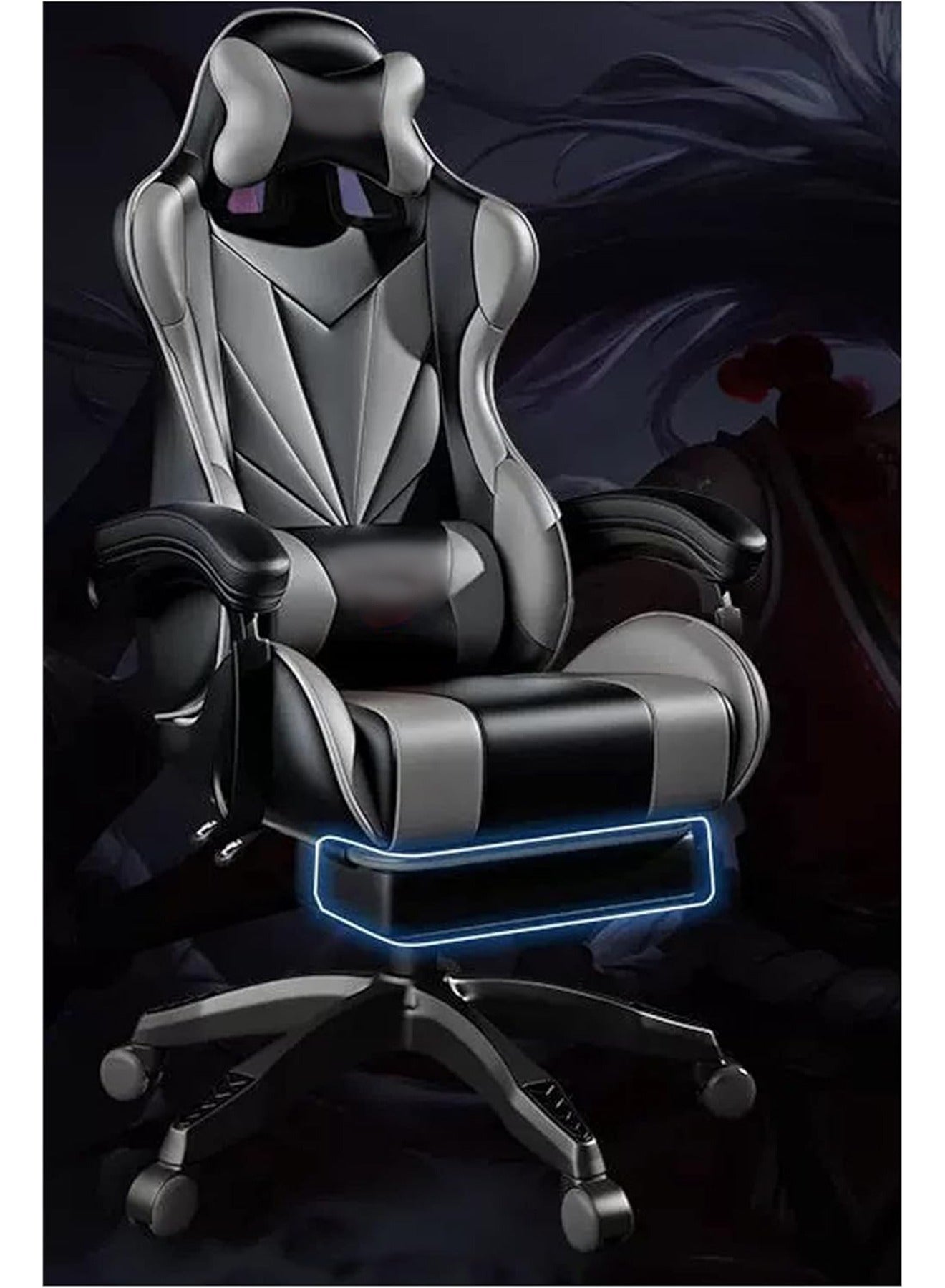 Compare High Back Gaming Chair Office Chair with Footrest and Lumbar Support  Ergonomic Chair with 360°Swivel Task Chair at KSA Price