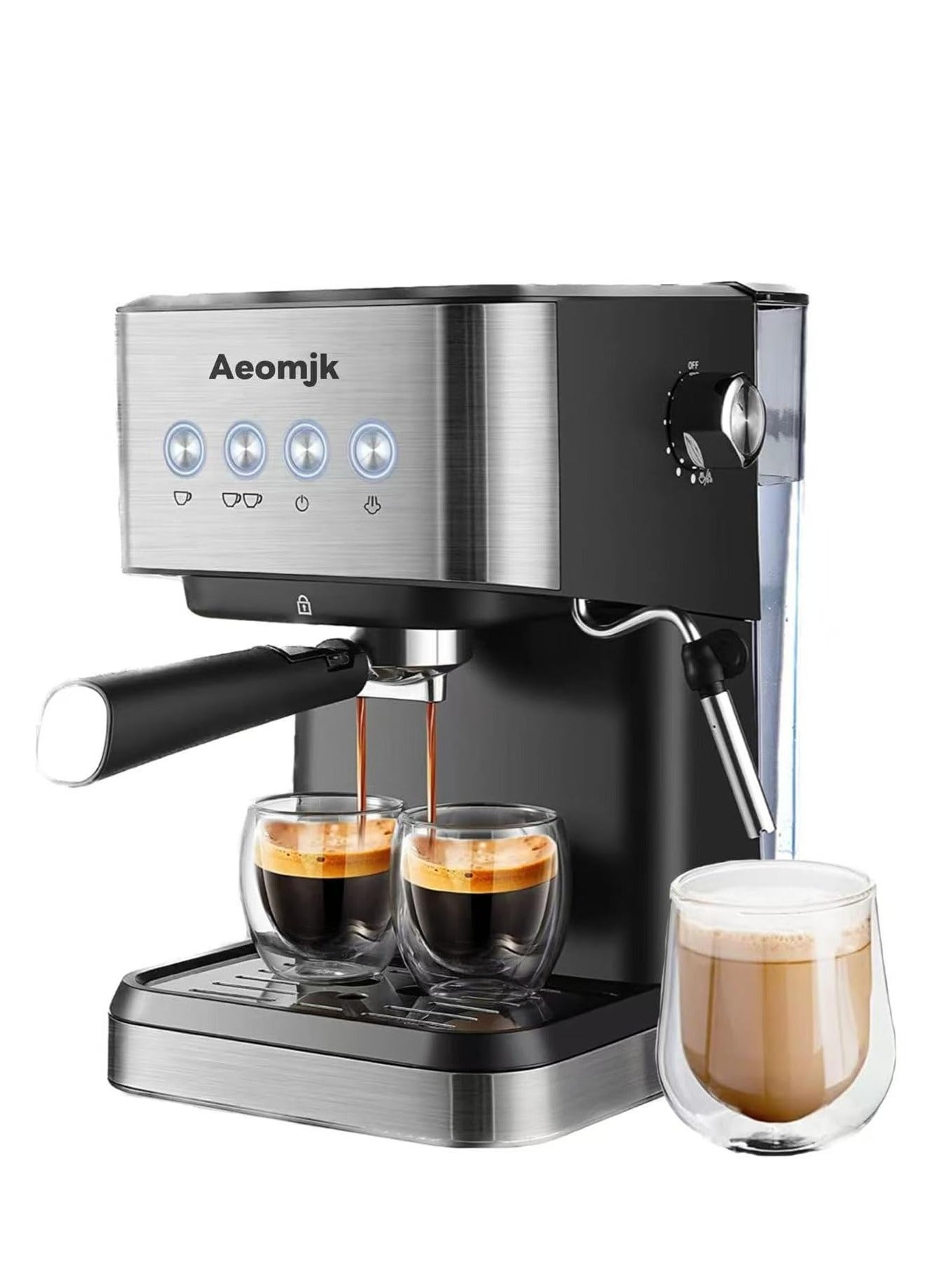 Compare Wtrtr Espresso Machine Coffee, Professional Espresso Maker with Milk Frother Steam Wand,Espresso Manual Coffee Machines?Cappuccino& Latte Macchiato Coffee Maker at KSA Price
