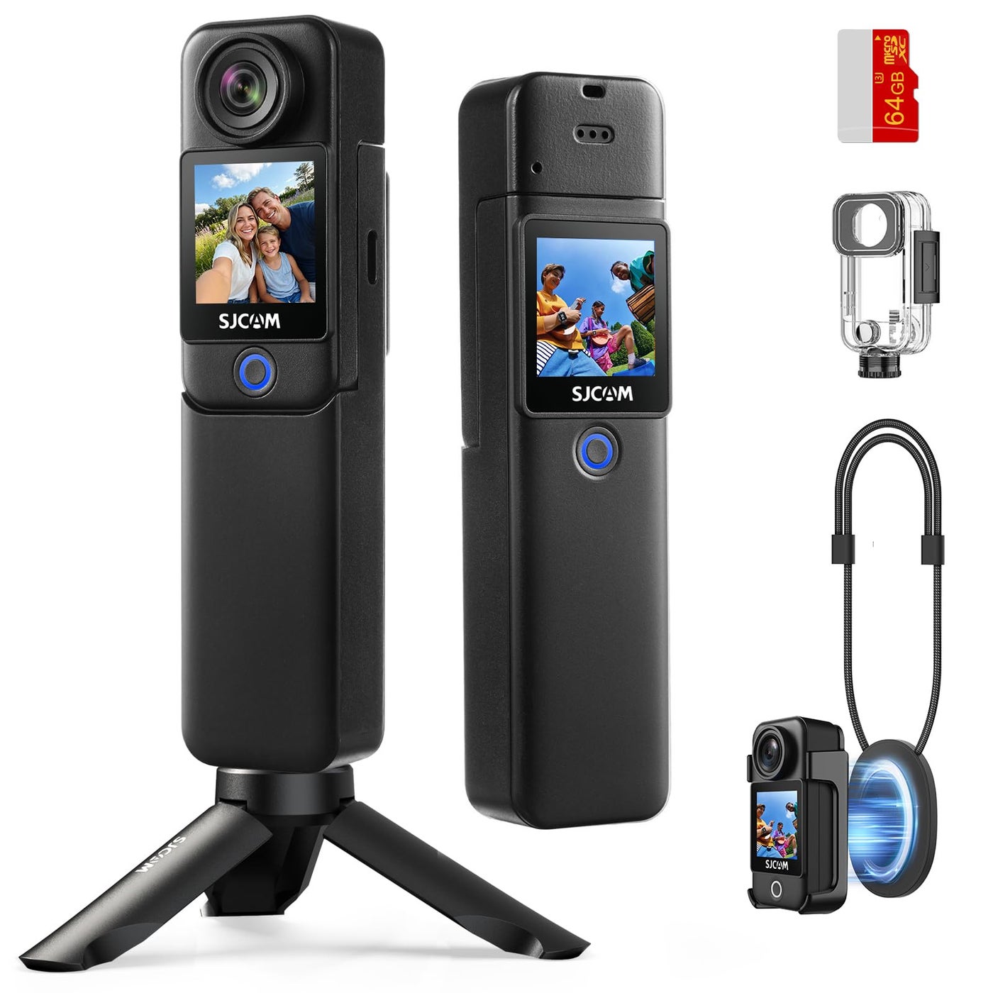 Compare SJCAM C300 Vlogging Camera 64GB,Magnetic & Handheld Detachable Design,4K Vlogs for Content Creators YouTube Streaming,7Hour Power,6Axis Stabilization,30m Waterproof,Travel Recording Videos at KSA Price