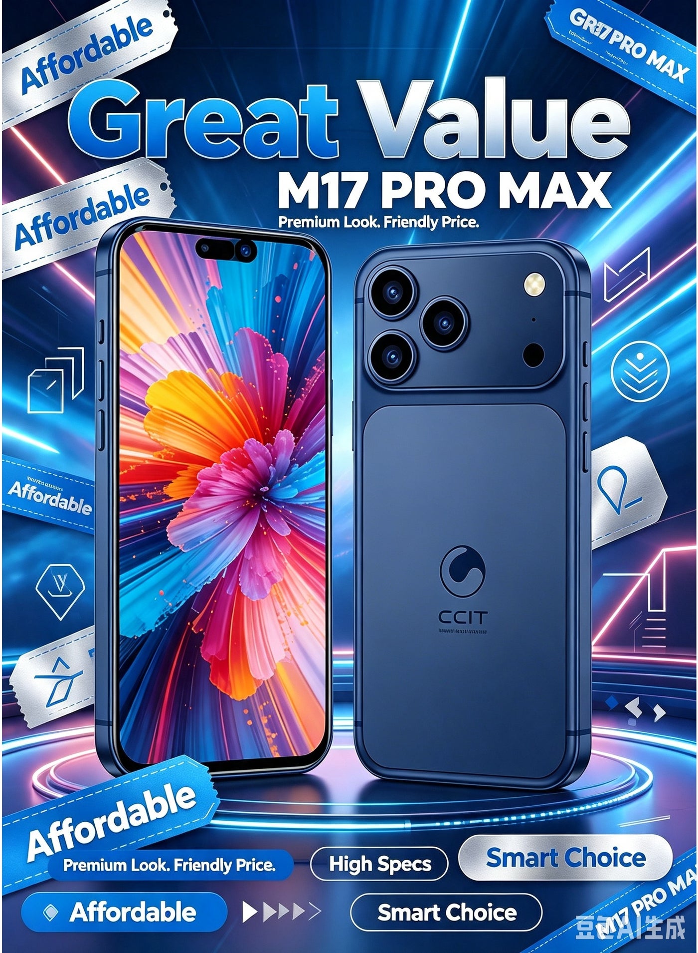 CCIT New M17 Pro Max Smartphone 7.2-inch…