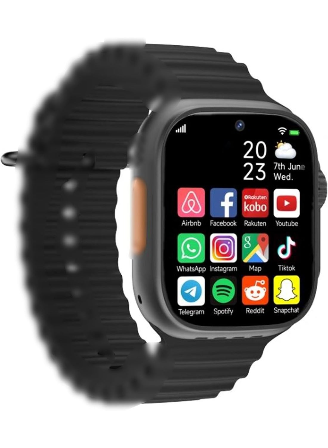 Compare Smart Watch  with 3 Pairs Straps – 4G Android Smartwatch with AMOLED Display, PreInstalled Apps, Fitness Tracker, GPS, Bluetooth, WiFi at KSA Price