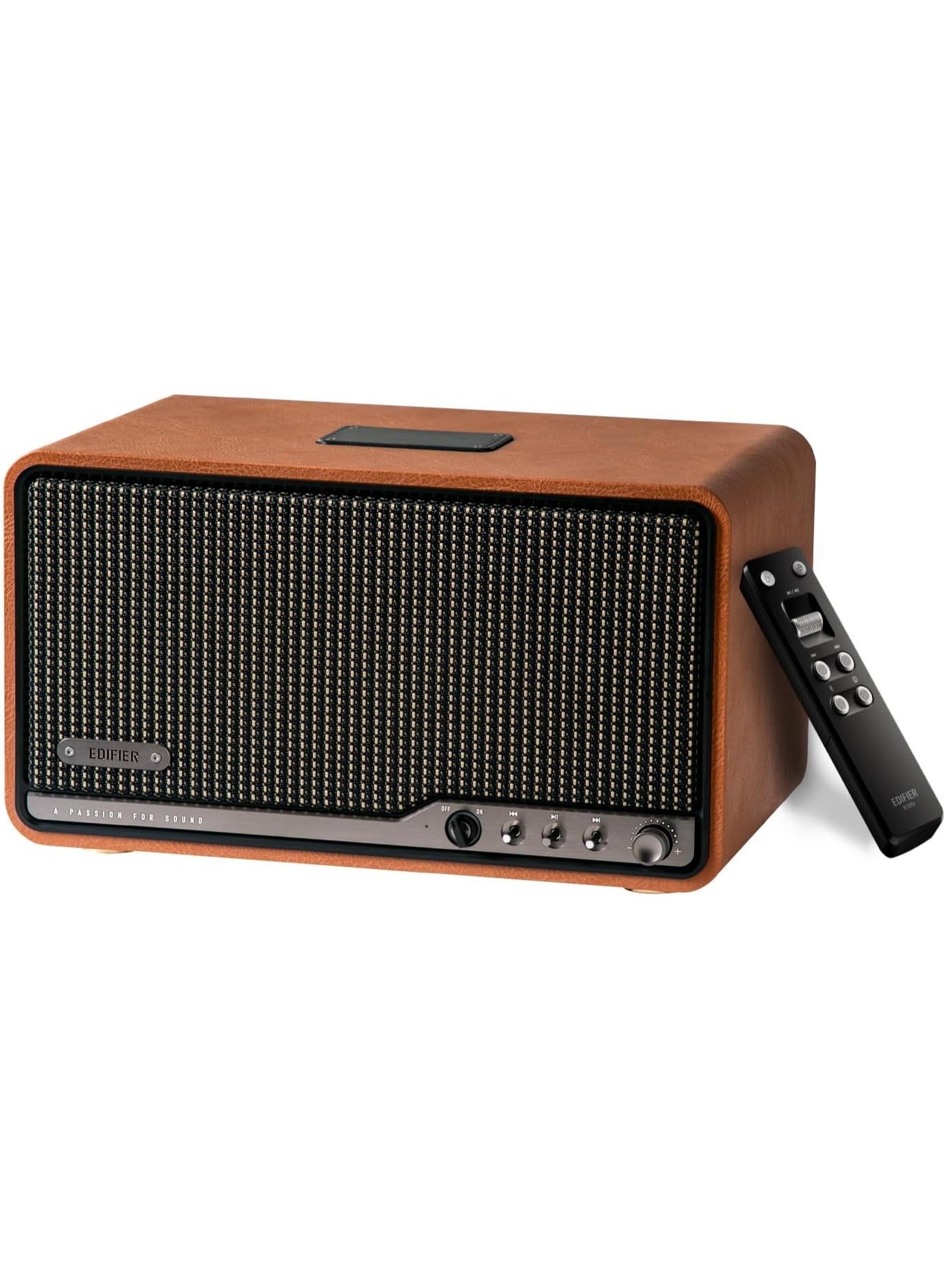 Compare Edifier S300 HiFi Tabletop Speaker, HiRes Audio LDAC for Wireless MultiRoom & Stereo Pairing, 80W Power Works with AirPlay 2 Bluetooth 5.4 USBC AUX Inputs, Retro Design with Remote  Brown at KSA Price