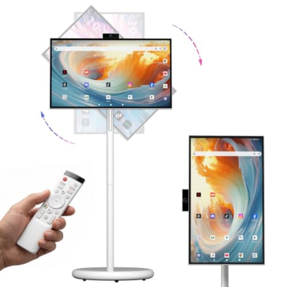 Compare Portable TV Android 15 Smart Monitor 1080P Touchscreen Display With Adjustable Rolling Stand External Webcam For Home Office Travel at KSA Price