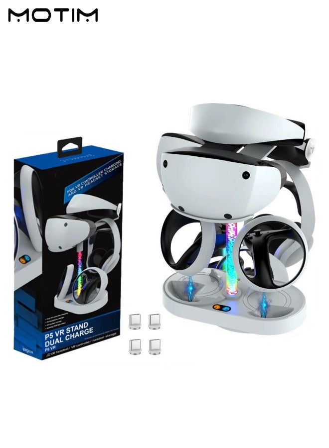 Compare PS5 Charging Station for PS5VR2, PS5 Stand with RGB LED, Support for PS5Dual VR2 Controller, PS5 Headset Holder with 4 TypeC Magnetic Charging Adapters for Sense ControllerPS5 Charging Station for PS5VR2, PS5 Stand with RGB LED, Support for PS5Dual VR2 Controller, PS5 Headset Holder with 4 TypeC Magnetic Charging Adapters for Sense Controller at KSA Price