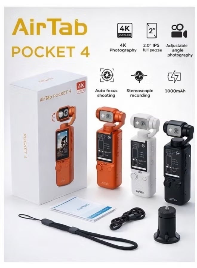 Compare Airtab Pocket Camera | 4K Ultra HD Digital Camera, 48MP Photography, 16X Digital Zoom, Portable Vlogging Camera for Travel & Content Creators ORANGE at KSA Price