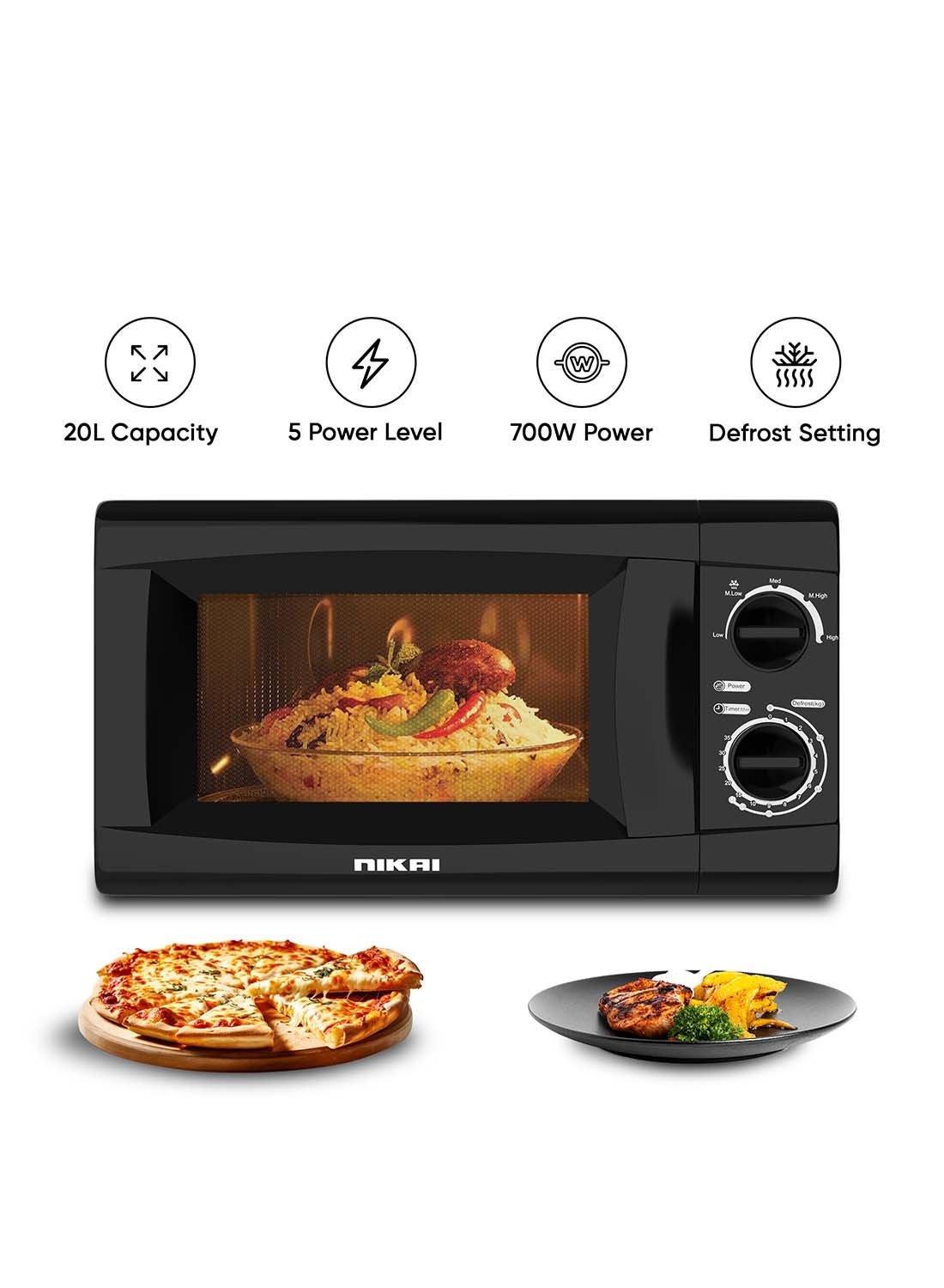 Microwave Oven With Defrost Function, 5 Power Levels,…